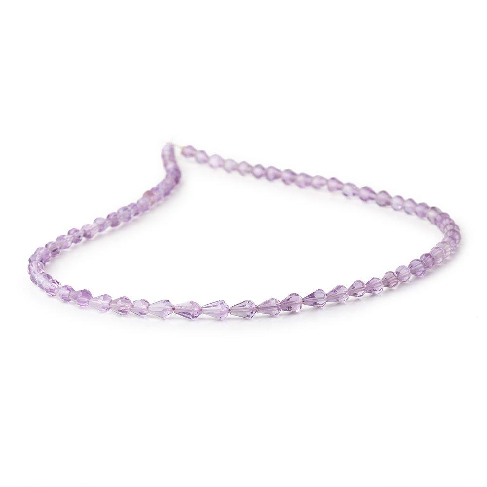 3-5mm Pink Amethyst Straight Drilled Faceted Tear Drop Beads 14.5 inch 58 pieces