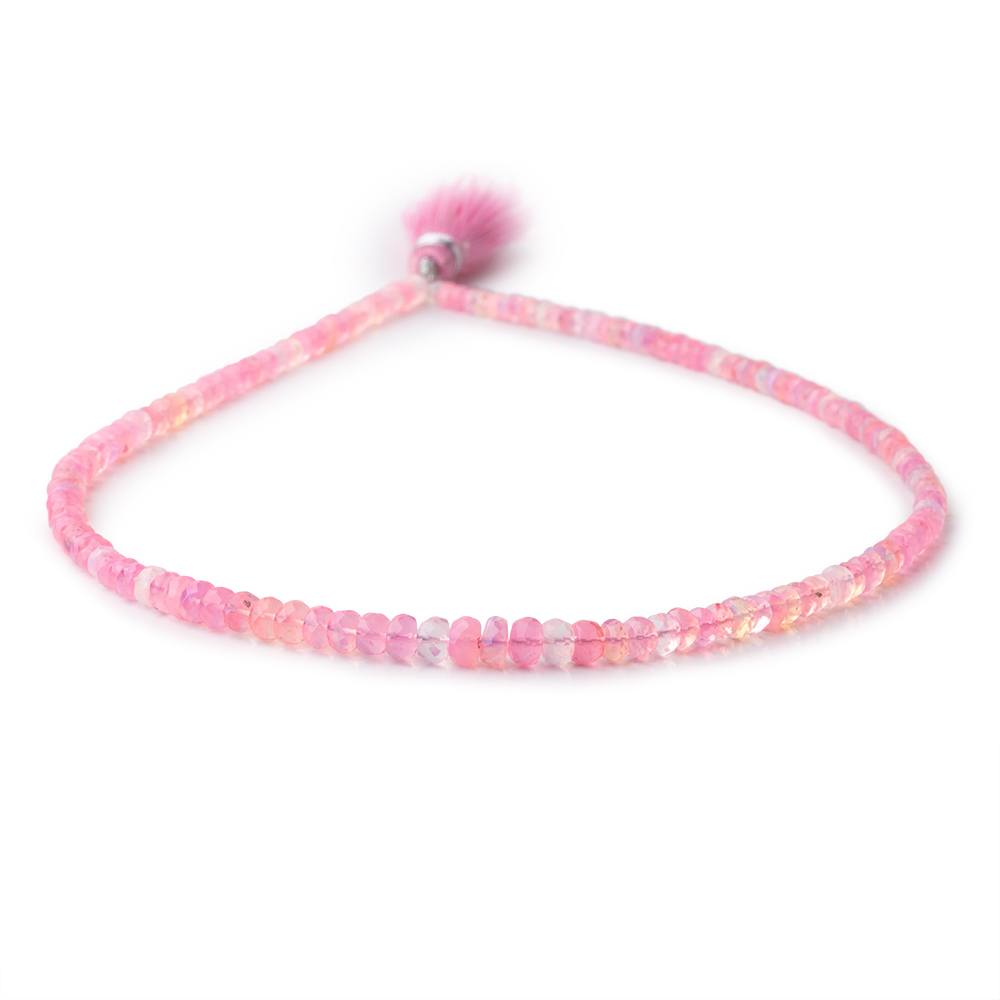3-5mm Pink Ethiopian Opal Faceted Rondelle Beads 16 inch 169 pieces