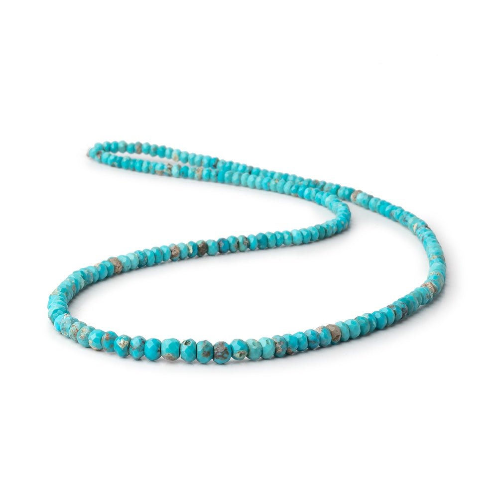 3-5mm Turquoise Faceted Rondelle Beads 16 inch 178 pieces