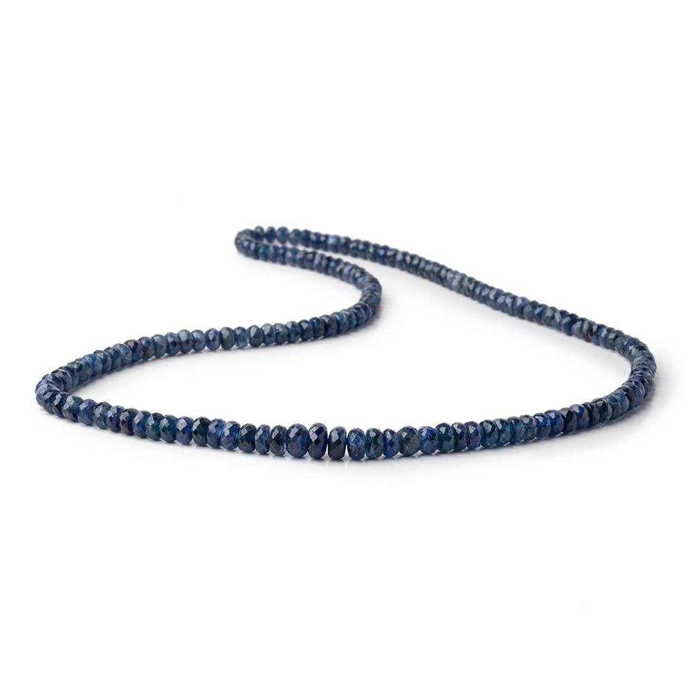 3-6mm Blue Sapphire Faceted Rondelle Beads 16 inch 151 pieces