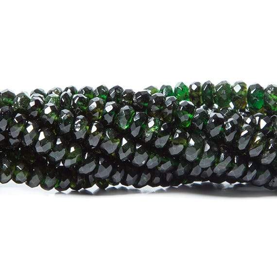 3-6mm Chrome Tourmaline Faceted Rondelle 16 inch 182 pieces