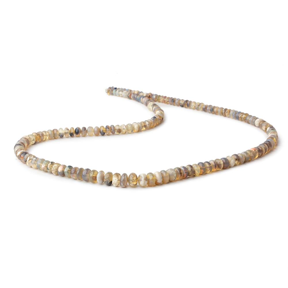 3-6mm Multi Brown Australian Opal plain rondelles 18 inch 165 beads