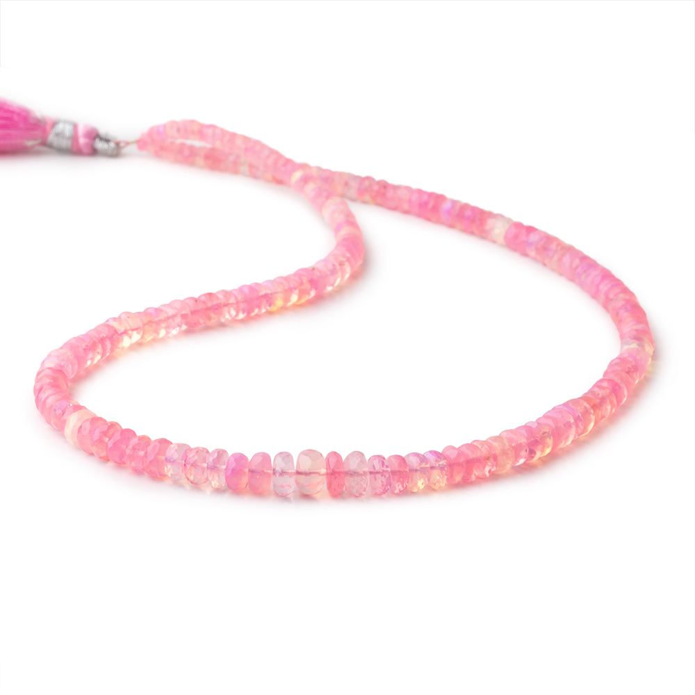 3-6mm Neon Pink Ethiopian Opal Faceted Rondelle Beads 16 inch 160 pieces