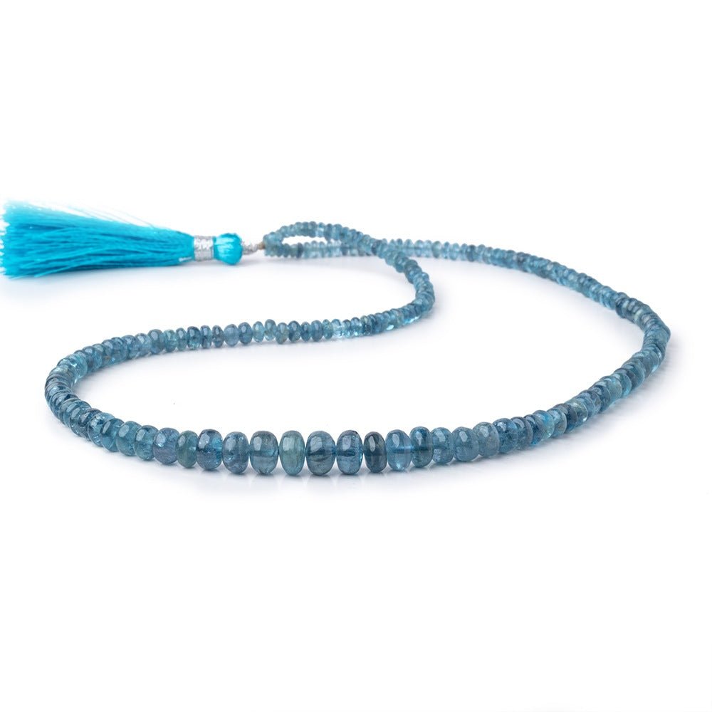 3-7.5mm Santa Maria Aquamarine Plain Rondelles 18 inch 187 Beads AA
