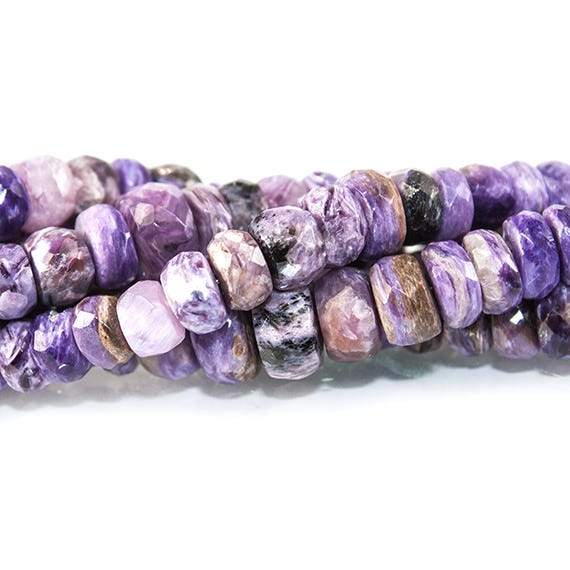 3-7mm Charoite Faceted Rondelle Beads 8 inch 66 pieces