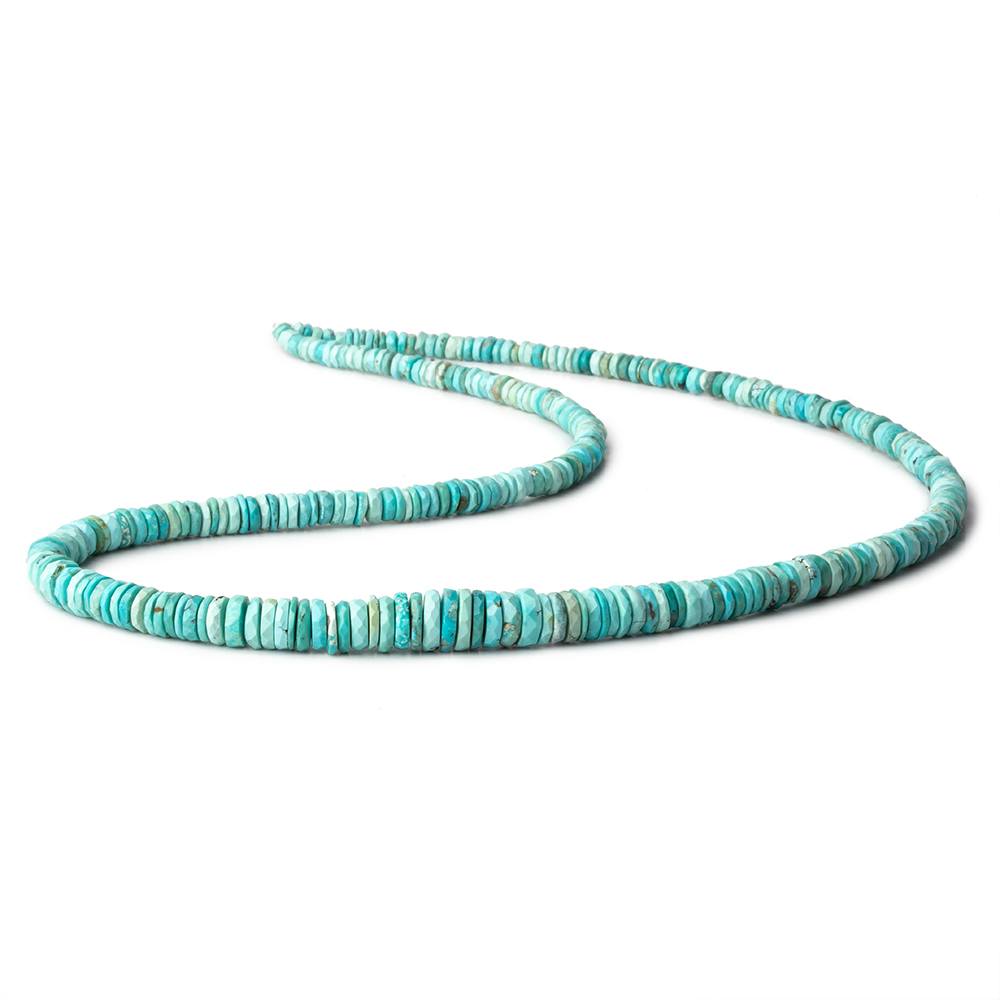 3-7mm Chinese Turquoise faceted heshi beads 18 inch 290 beads