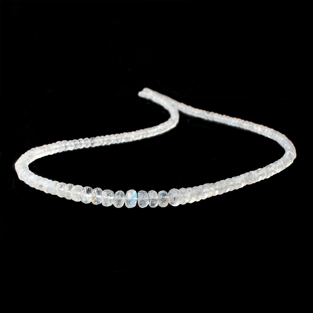 3-7mm Rainbow Moonstone Faceted Rondelle Beads 18.5 inch 184 pieces