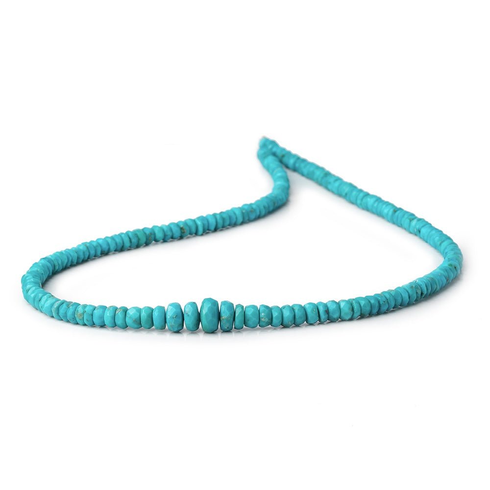 4-8mm Sleeping Beauty Turquoise Faceted Rondelle Beads 14.5 inch 150 pieces