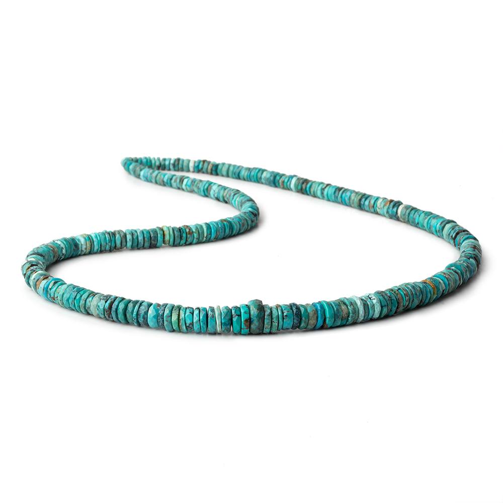 3-8mm Chinese Turquoise faceted heshi beads 17 inch 290 beads