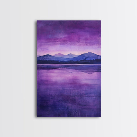 Purple and Lavender Landscape Painting Print, Reflections, Original Watercolor Painting Print, Custom Painting, Living Room Wall Art