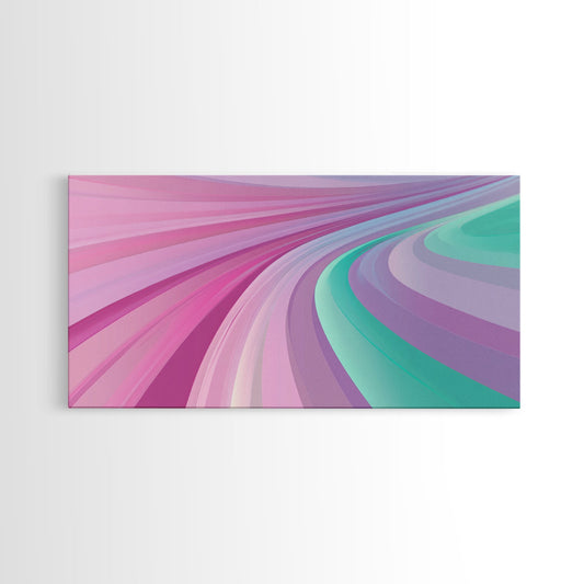 Mid-Century Modern Pastel Colors Wall Art, Turquoise and Purple