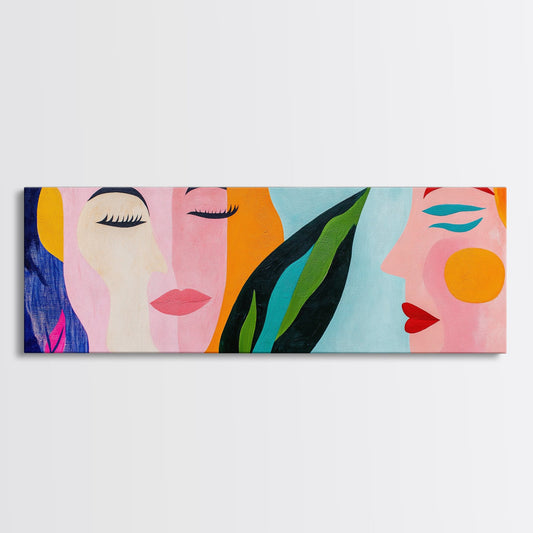 Colorful Faces Canvas Print Matisse Wall Art Afrocentric Painting Bright Modern Living Room Decor Bold Minimalist Statement Artwork