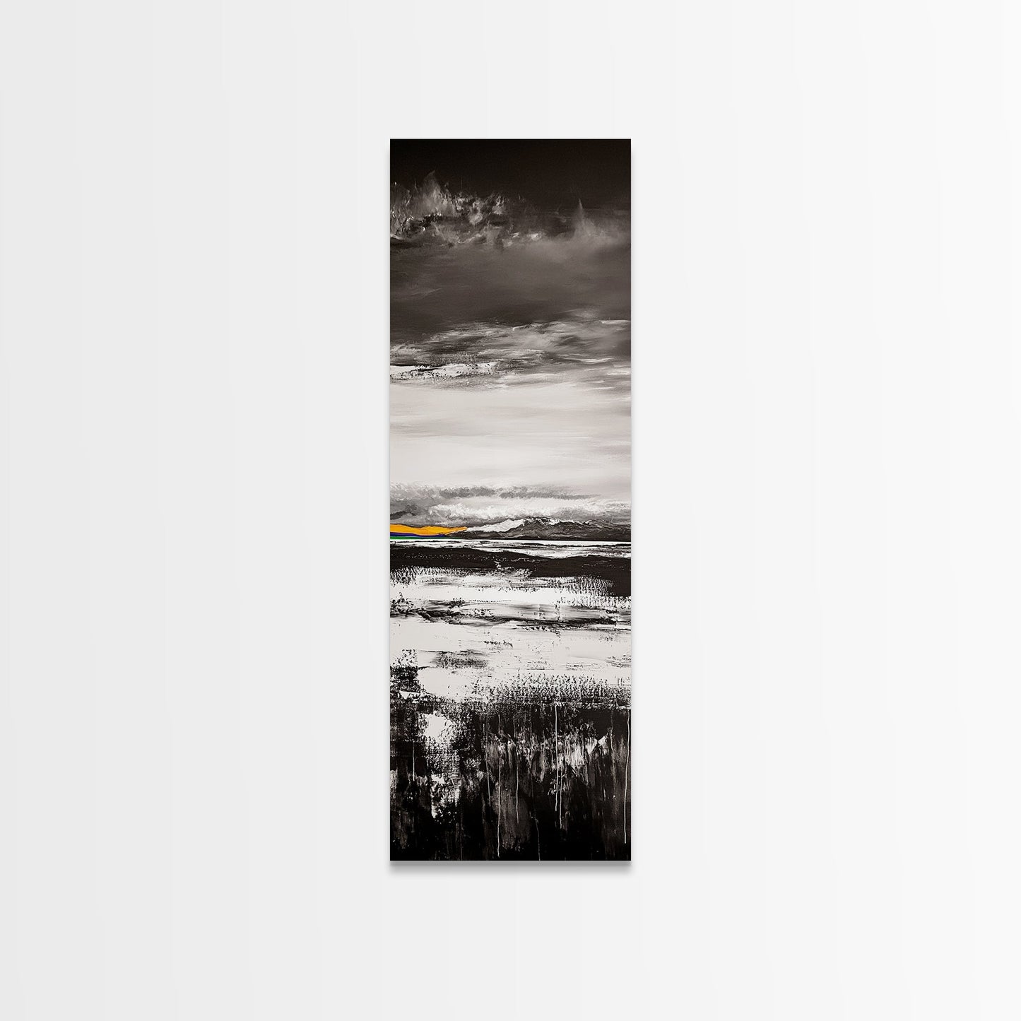 Moody Landscape Art, Black and White Painting, Nature Inspired Wall Decor, Rustic Home Accent, Modern Minimalist Style, Canvas Print