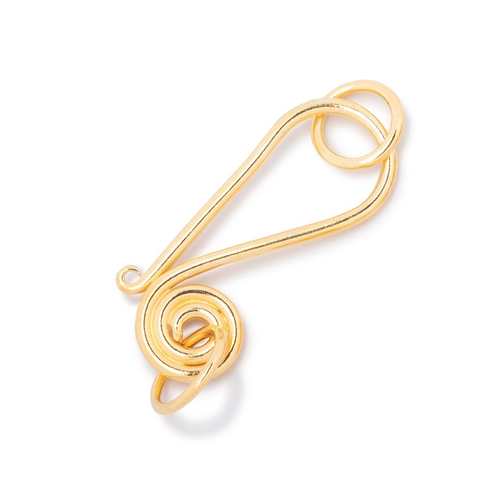 30x12mm Vermeil Hook Swirl Design 1 piece
