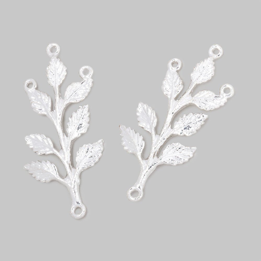 30x15mm Leafy Branch 3 Ring Charm Set of 2 pieces