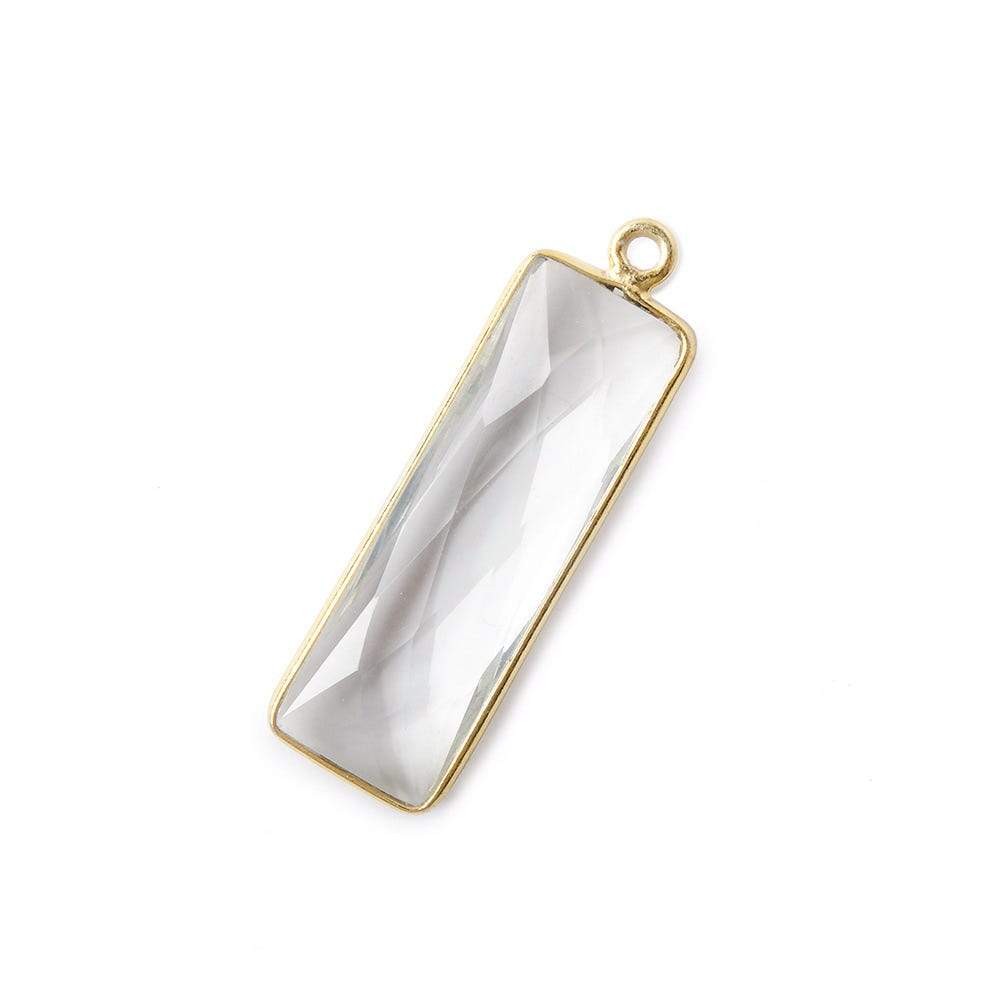 31x11mm Vermeil Bezel Crystal Quartz Bar 1 ring pendant 1 piece