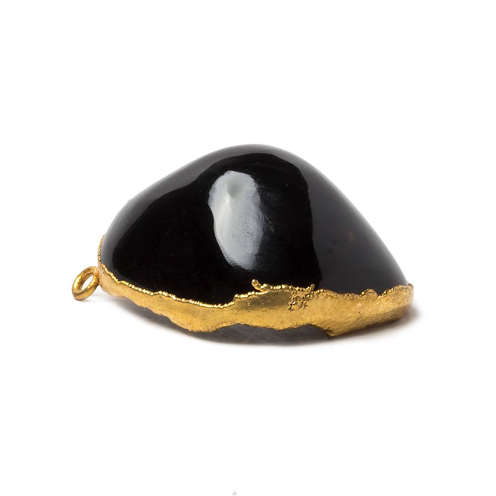 31x26x14mm Gold Leafed Black & Grey Concave Drusy Focal Pendant 1 piece