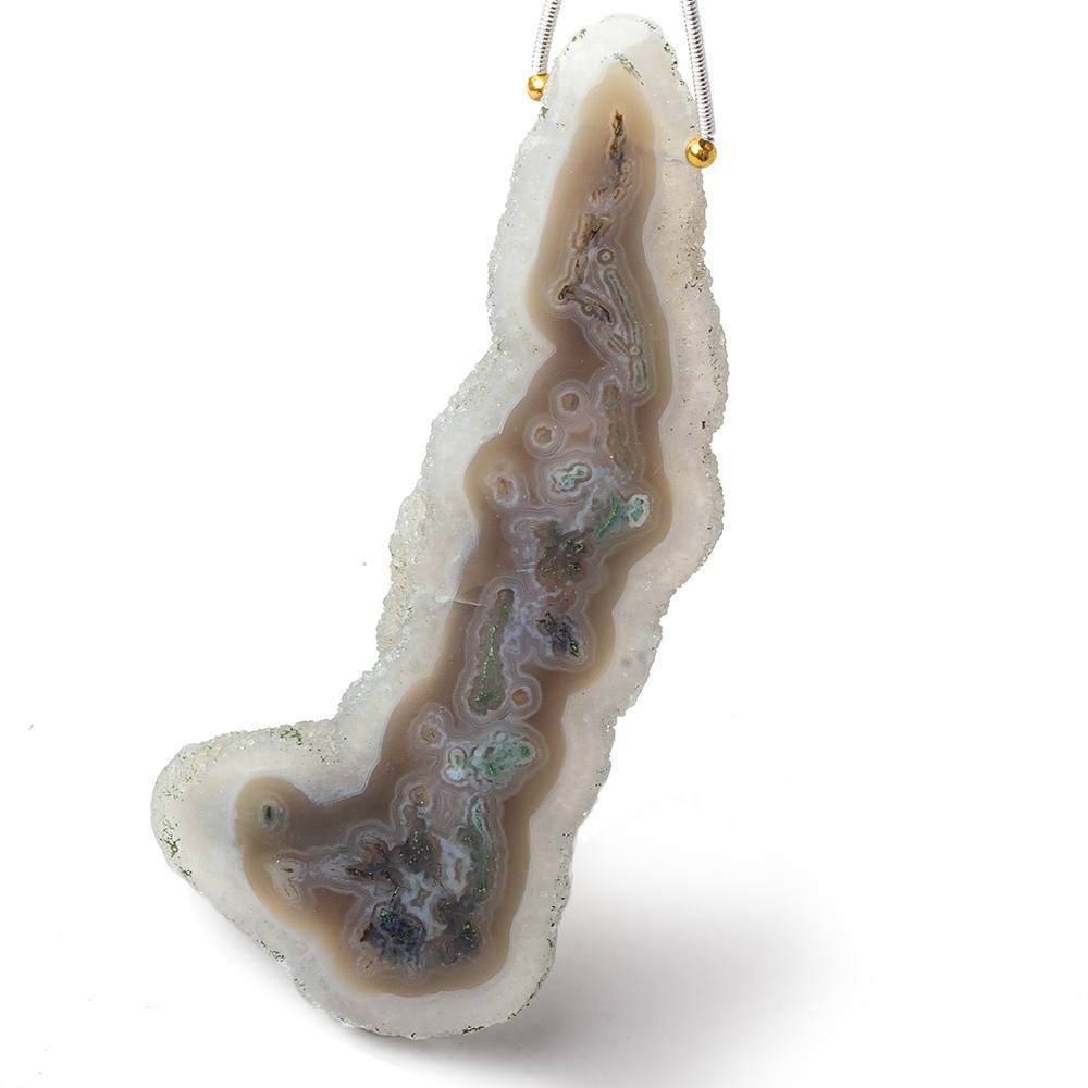 3.25x1.25 inch Solar Quartz Natural Slice Focal Bead 1 piece