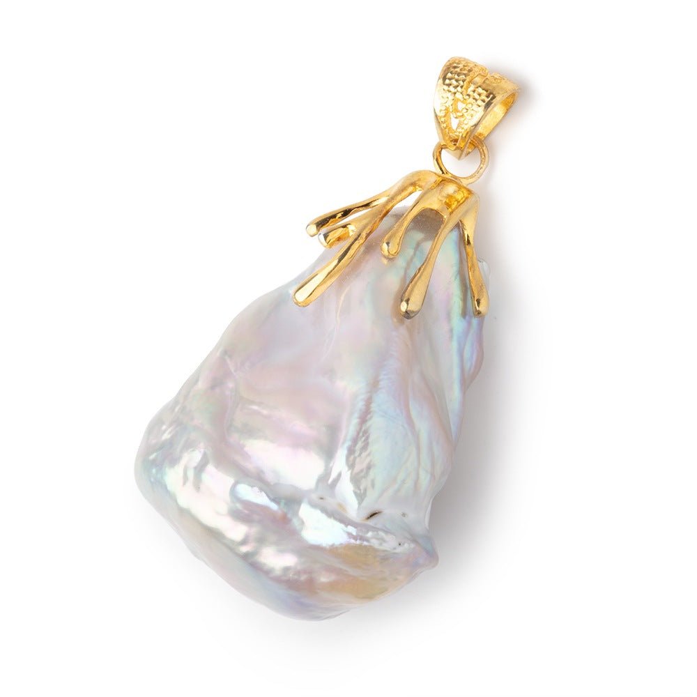 32x24mm Silver Soufflé Ultra Baroque Vermeil Pendant focal 1 piece