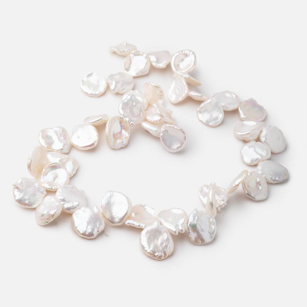 11x10-15x11mm Off White Top Drilled Keshi Freshwater Pearls 14.5 inch 42 Beads
