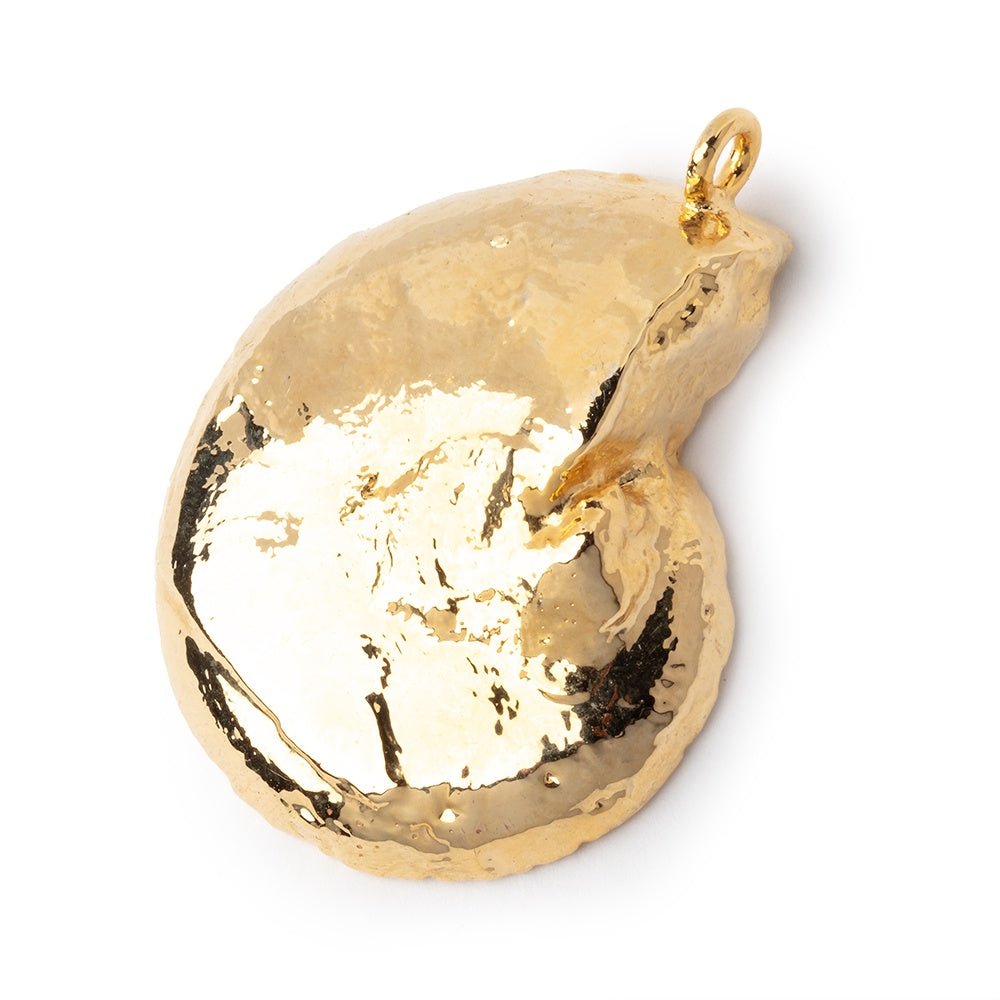 33.5x28mm Gold Leafed Ammonite Fossil Pendant 1 focal piece