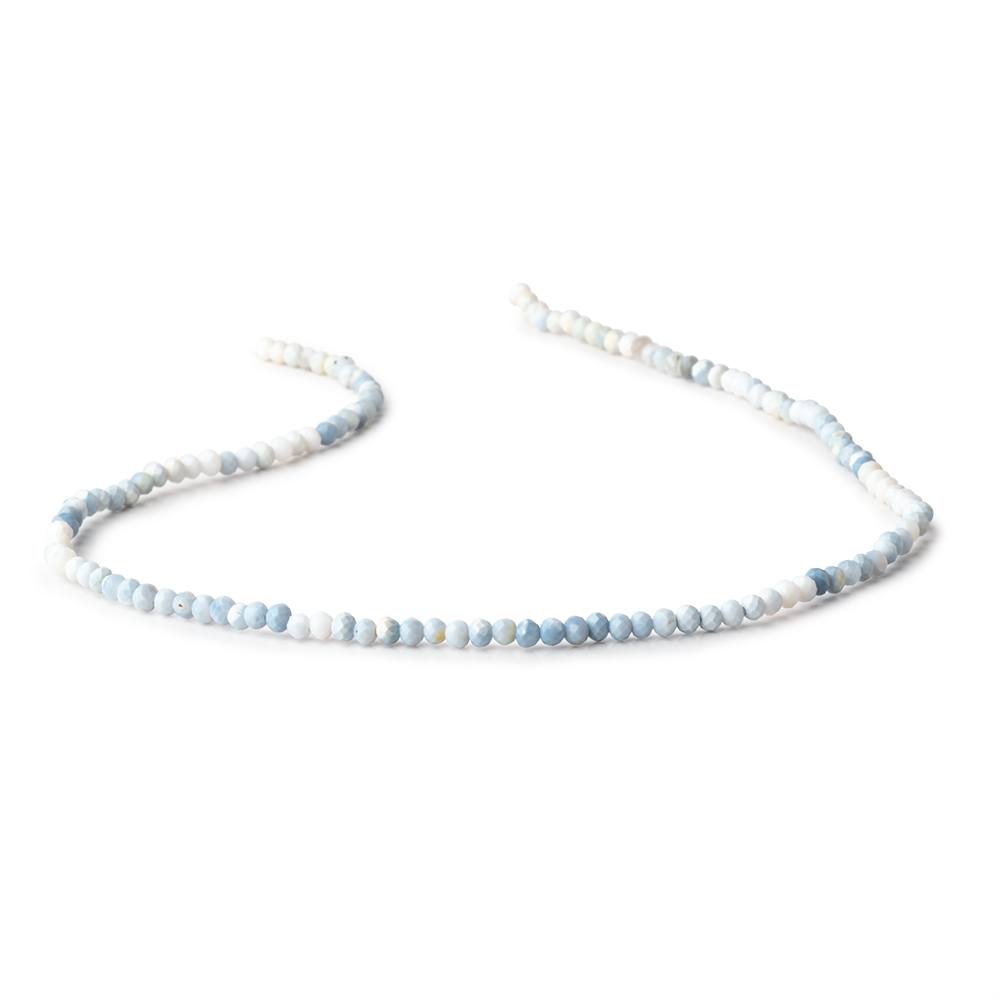 3mm Owyhee Denim Blue Opal Micro Faceted Rondelles 13 inch 132 Beads