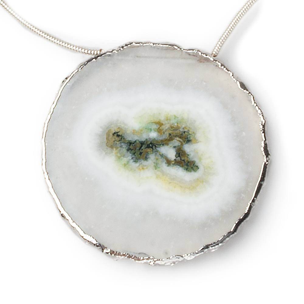 34x34-40x39mm Silver Leafed Solar Quartz Slices AAA Grade 4 pieces