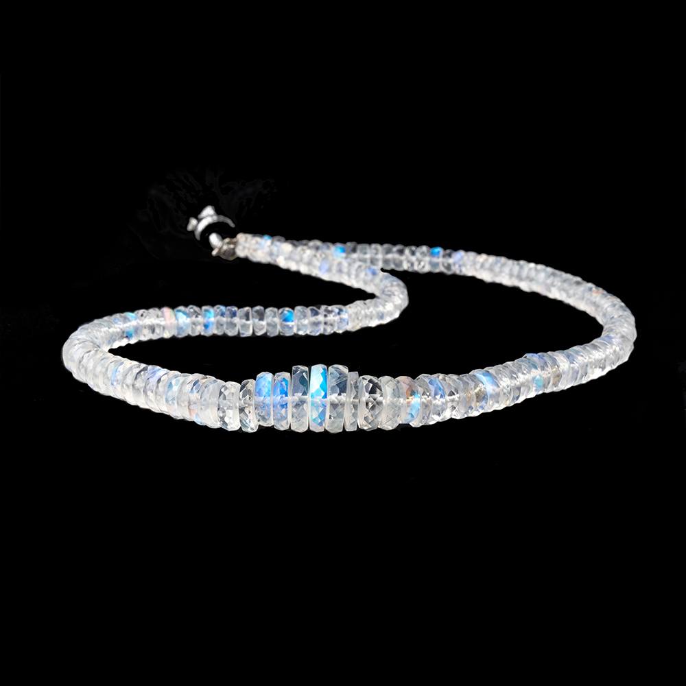3.5-10mm Rainbow Moonstone Faceted Heishi Beads 12 inch 142 pieces AAA