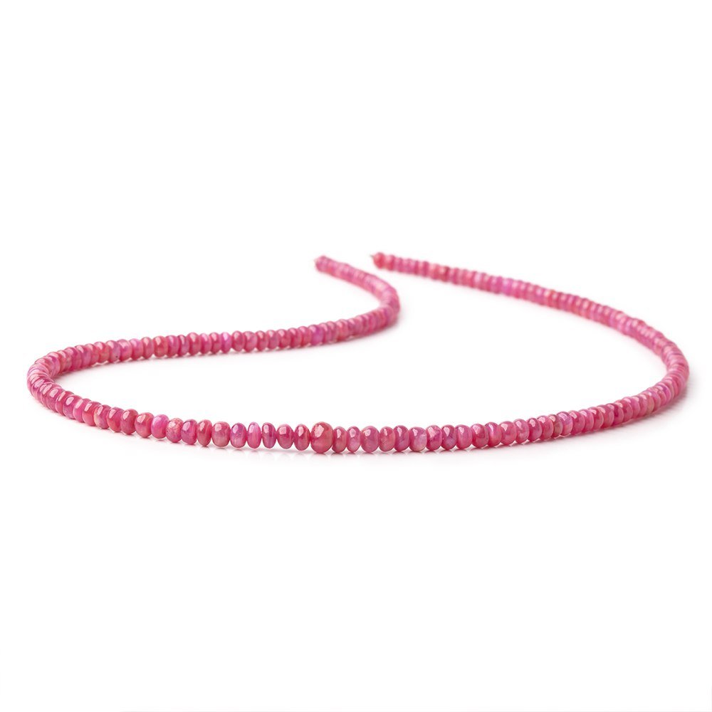 3.5-4.5mm Ruby Plain Rondelle Beads 16 inch 166 pieces AA