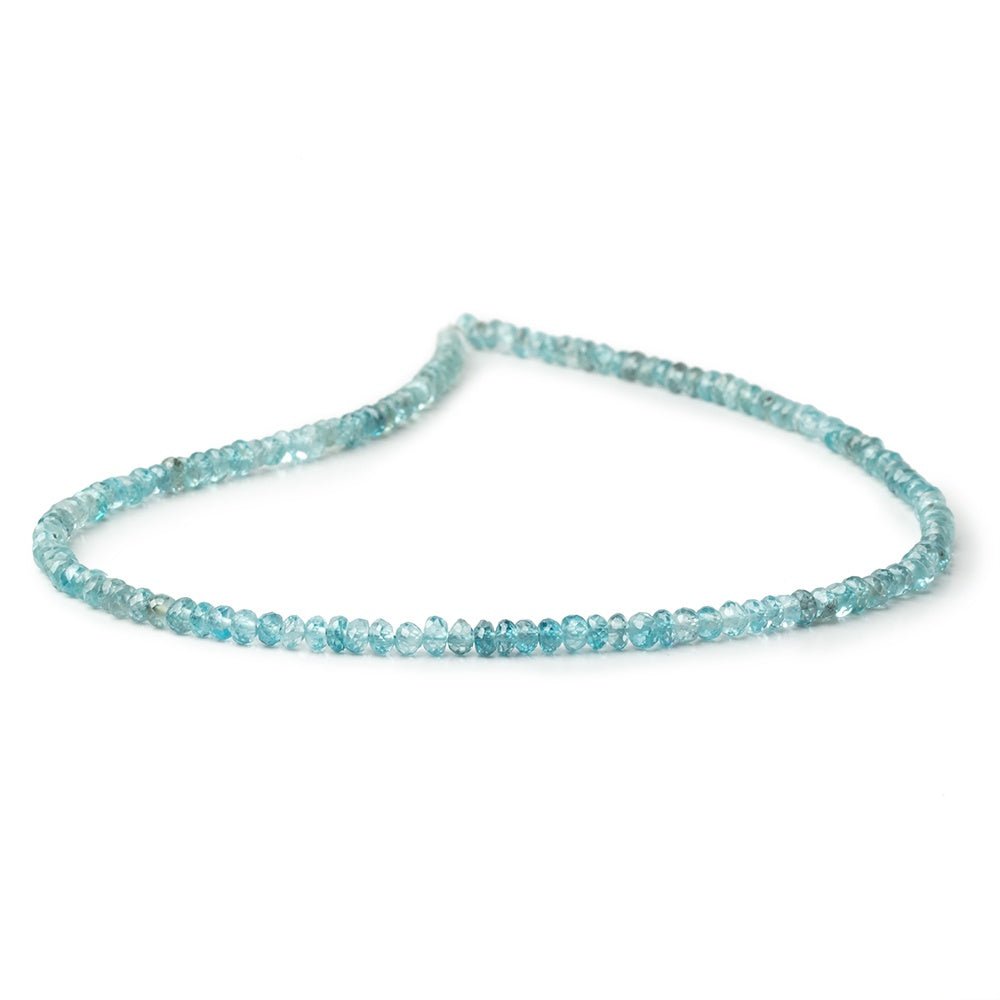 3.5-4mm Blue Zircon Faceted Rondelle Beads 13.75 inch 145 pieces