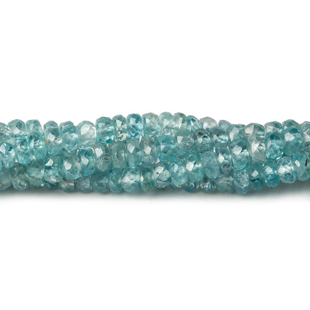 3.5-4mm Blue Zircon faceted rondelles 16 inch 155 beads A