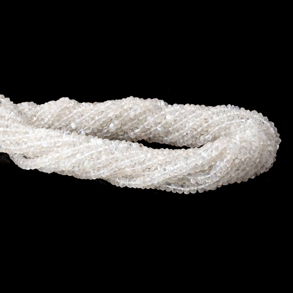 4mm Ceylon Moonstone Faceted Rondelles 14 inch 152 pieces