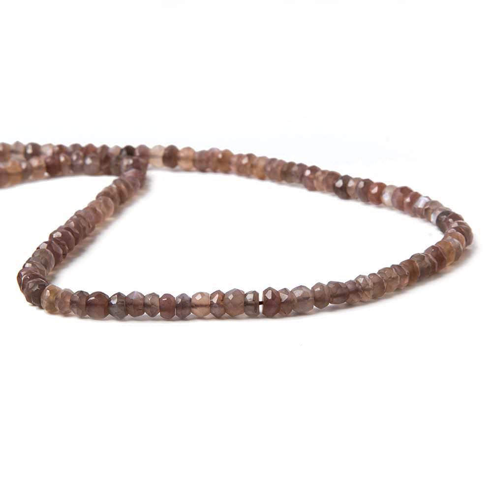 3.5-4mm Chocolate Moonstone faceted rondelle beads 13 inch 122 pieces