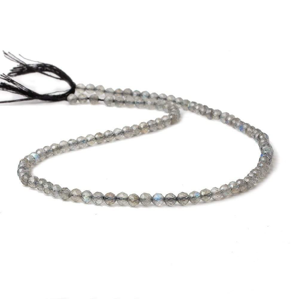 3.8mm Labradorite Beads Micro Faceted Round 13 inch 95 pieces