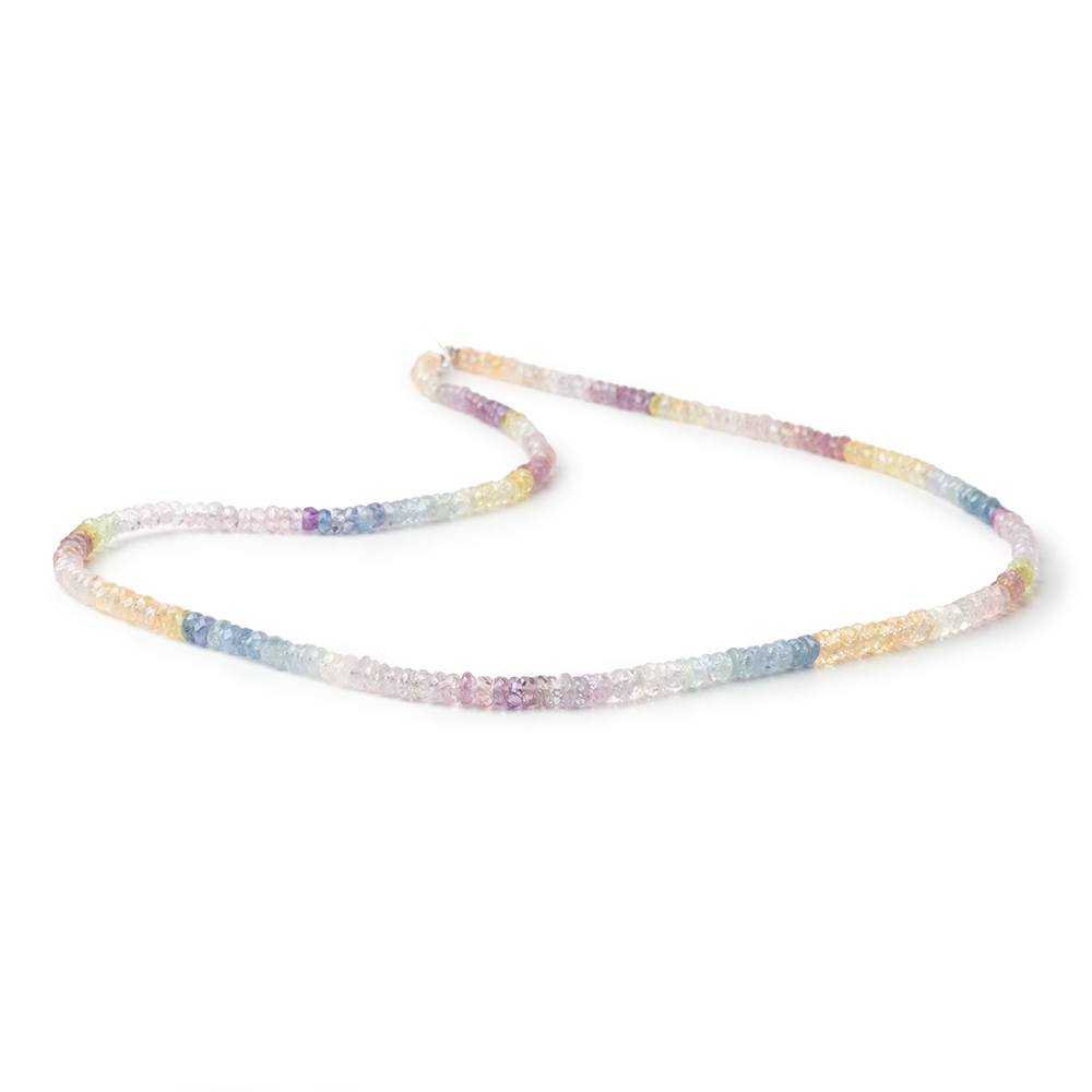 3.5-4mm Madagascar Sapphire Faceted Rondelle 18 inch 260 Beads AA