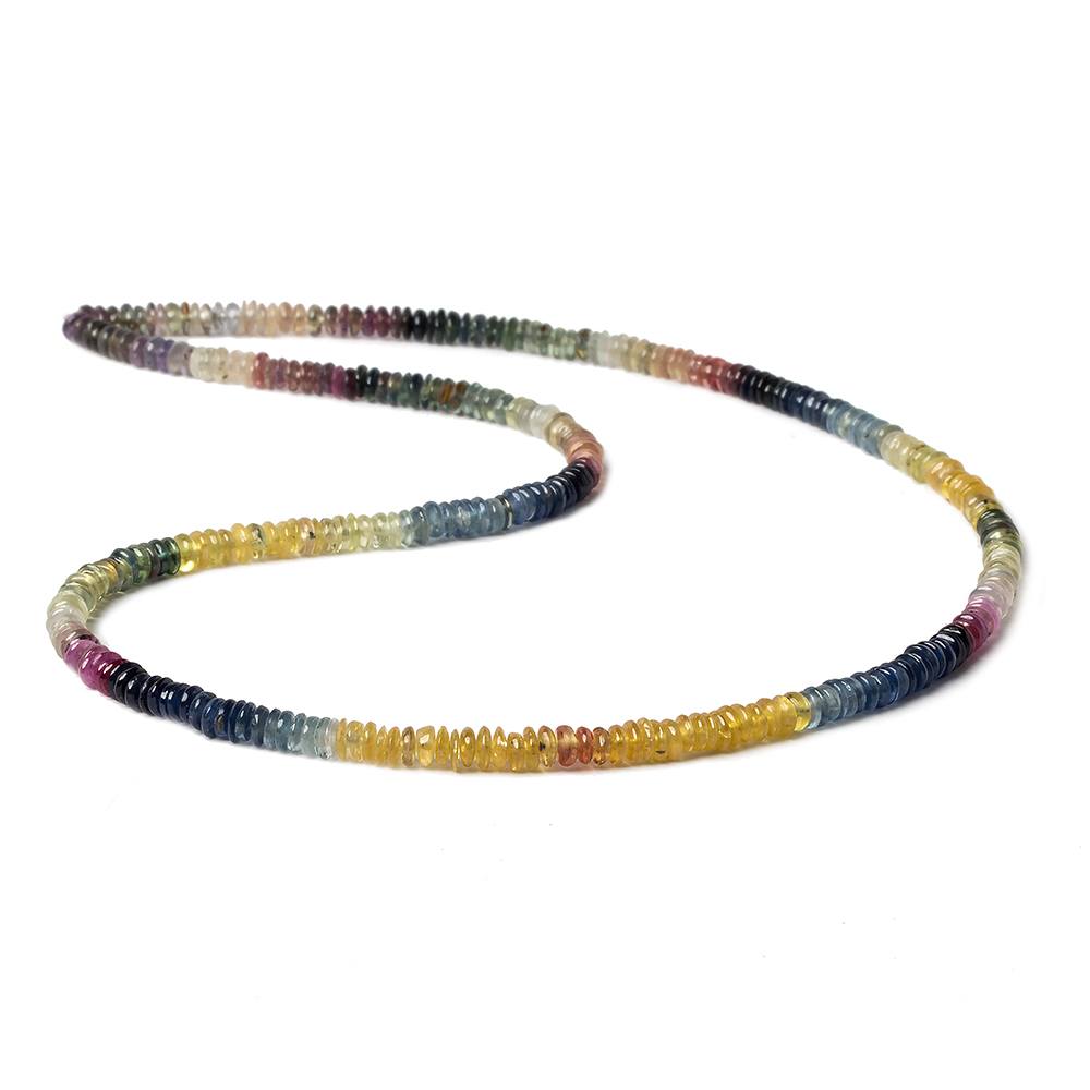 3.5-4mm Multi Color Sapphire Plain Rondelle 16 inch 312 pcs