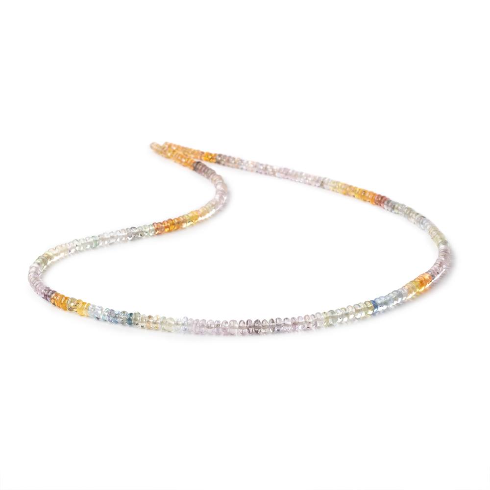 3.5-4mm Multi Color Sapphire Plain Rondelle Beads 18 inch 245 pieces AAA
