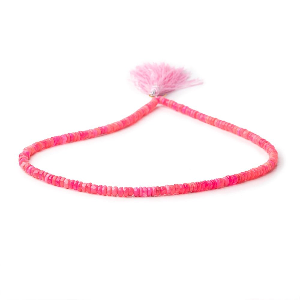 3.5-4mm Pink Ethiopian Opal Faceted Rondelle Beads 16 inch 186 pieces