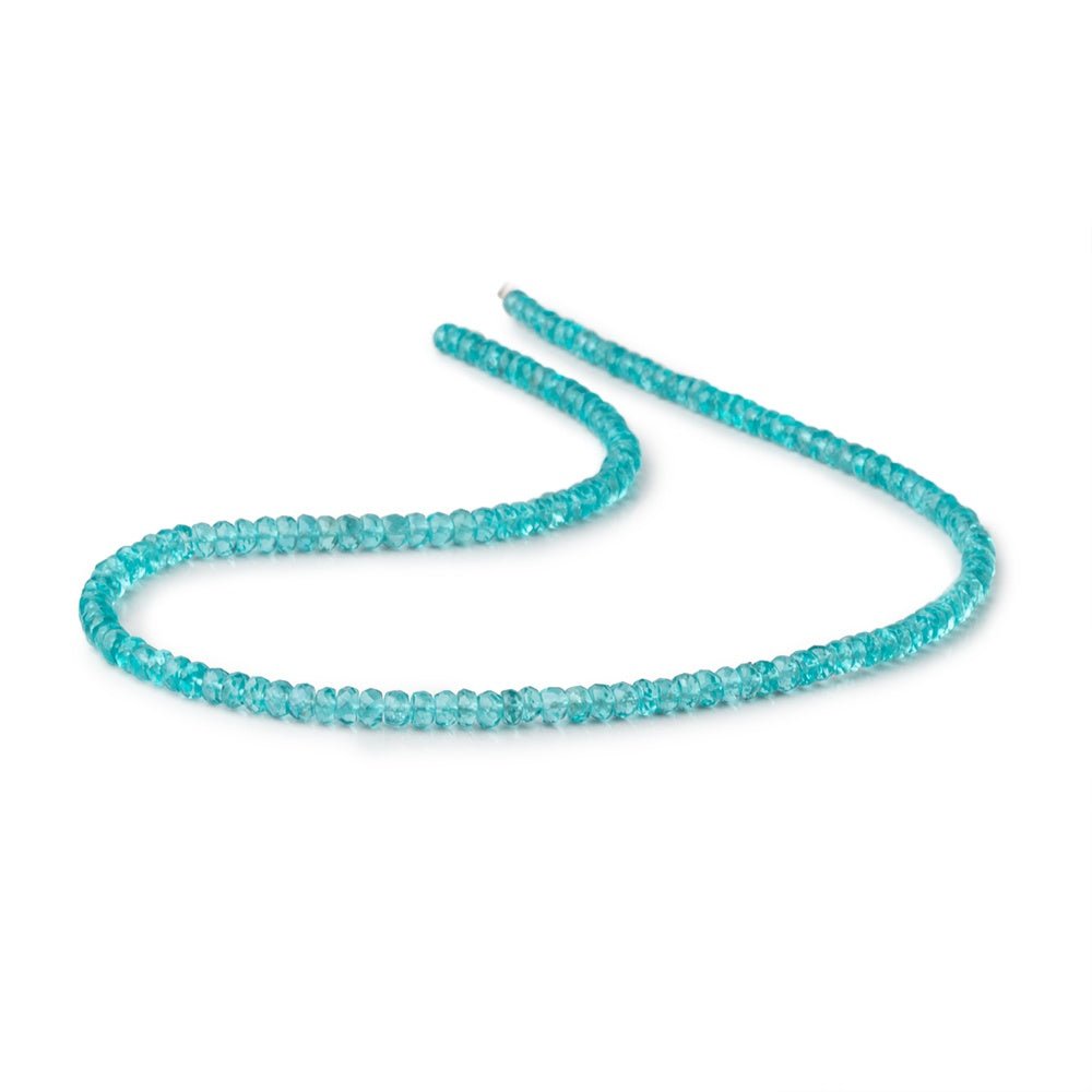 3.5-4mm Pool Blue Apatite Faceted Rondelle Beads 16 inch 155 pieces AAA