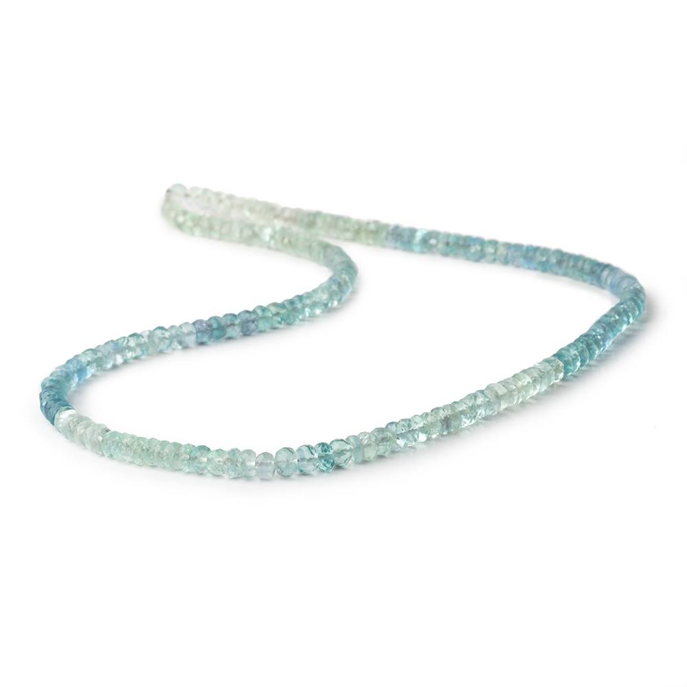 3.5-4mm Shaded Fluorite Faceted Rondelle Beads 16 inch 180 pieces
