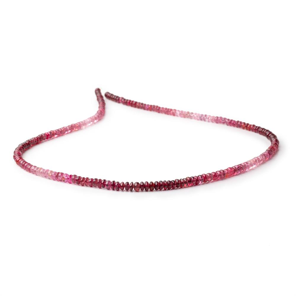 3.5-4mm Shaded Pink Spinel Plain Rondelle Beads 18 inch 200 pieces AAA