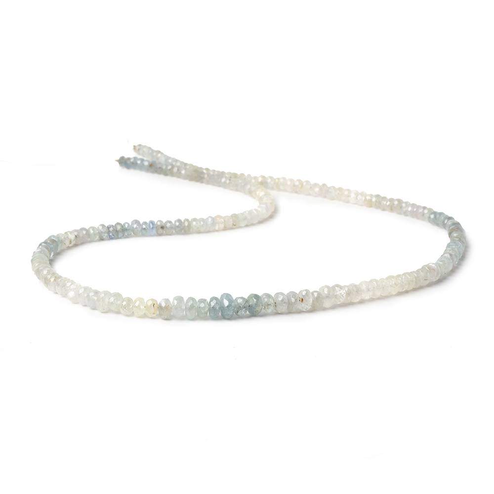 3.5-5.5mm Blue and White Sapphire Faceted Rondelles 18 inch 175 beads