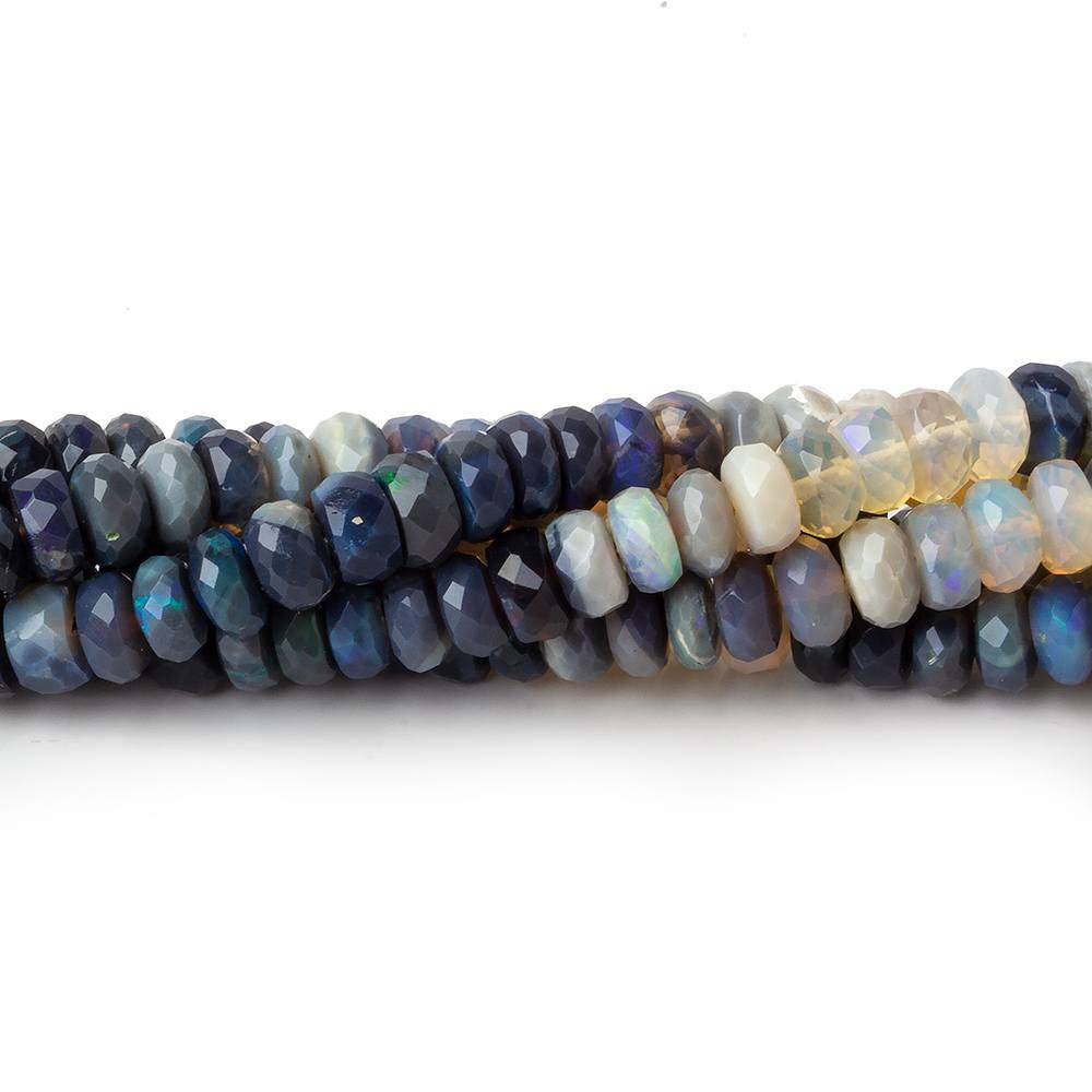 3.5-5mm Multi Color Australian Opal faceted rondelle Beads 18 inch 185 pieces