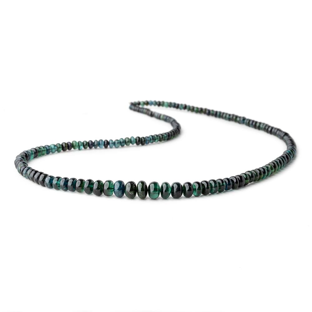 3.5-7.5mm Indicolite Blue & Chrome Green Tourmaline Plain Rondelles 18 inch 170 pieces AA