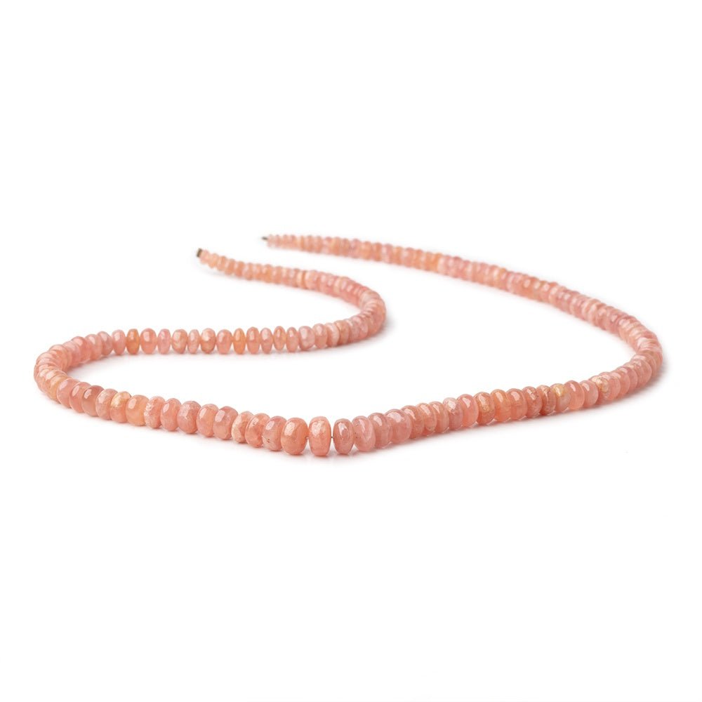 3.5-7.5mm Rhodochrosite Plain Rondelle Beads 18 inch 151 pieces AA