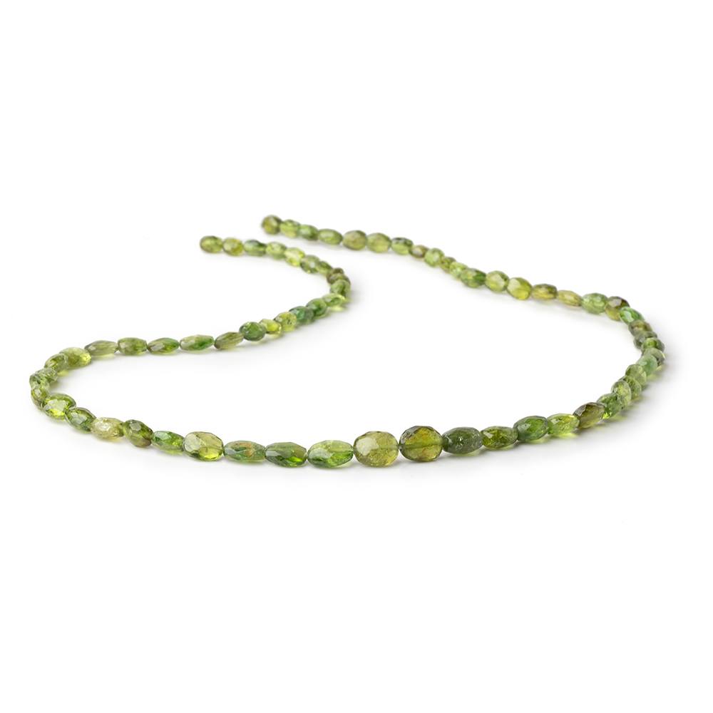 3.5-7mm Green Tourmaline Faceted Oval Beads 14.5 inch 67 pieces