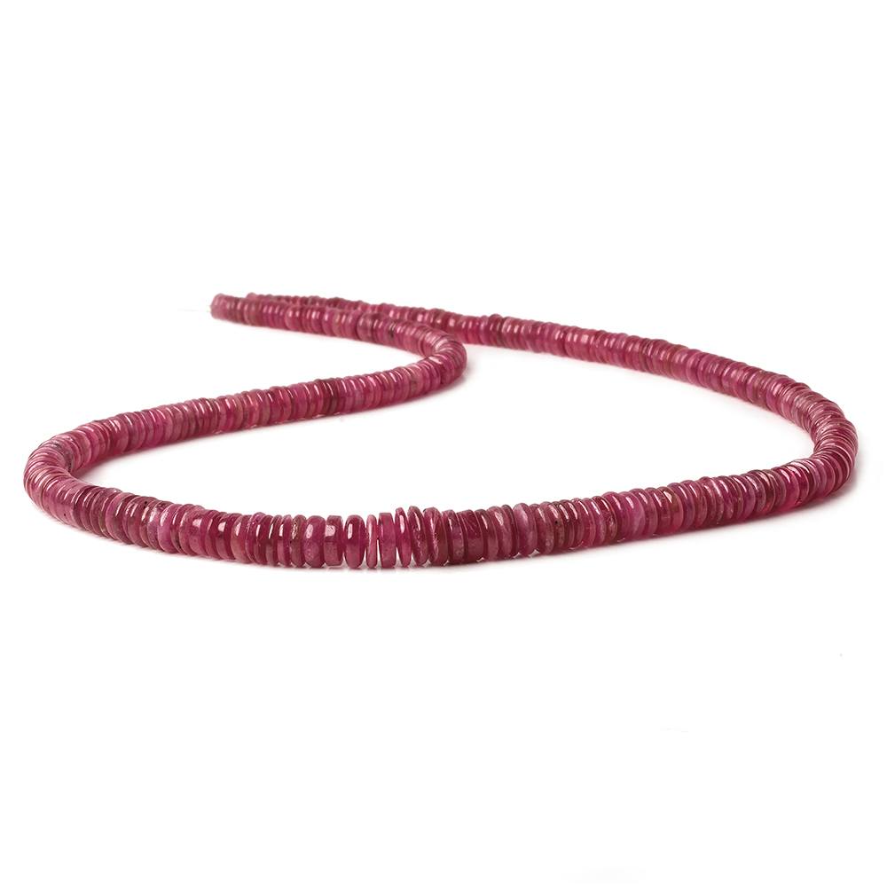 3.5-7mm Ruby plain heshi beads 17.5 inch 225 pieces