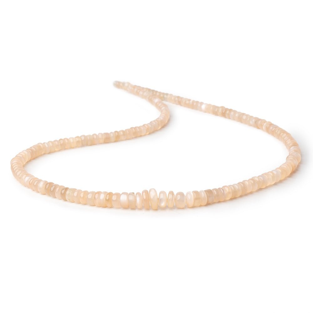 3.5-8.5mm Angel Skin Moonstone Plain Rondelle Beads 18 inch 170 pieces