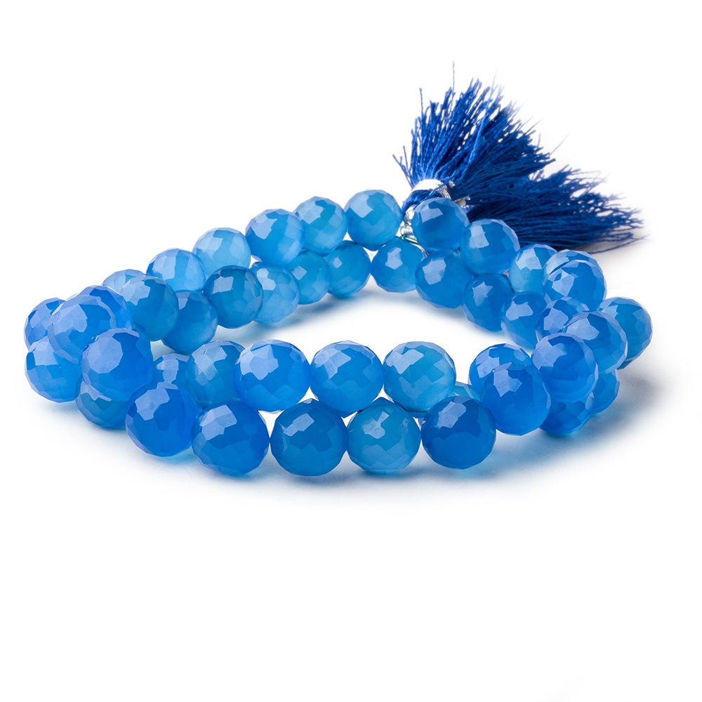 8mm Santorini Blue Chalcedony faceted candy kiss beads 50 pieces
