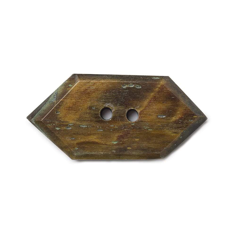 35.5x17mm Jasper Modified Hexagon 2.5mm hole button 1 piece